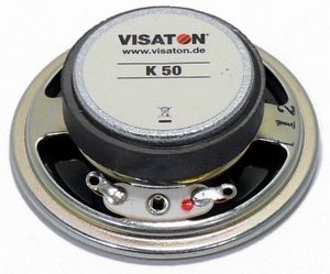 Visaton K 50 - 8 Ohm 2 inch 5 cm Mini-luidspreker 2 W 8 Ω Zwart Kunststof membraan, UV-bestendig