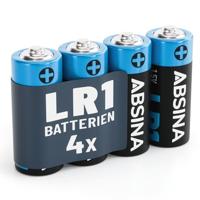ABSINA 4 x LR1 N Lady batterij voor garagedeuropener, rekenmachine en nog veel meer - Lady batterij 1,5 V alkaline lekvrij en met lange houdbaarheid - batterij N, E90 batterij, LR1 batterij 1,5 V