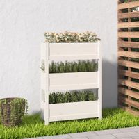 Plantenbak 77x25x104,5 cm massief grenenhout wit