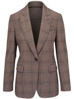 Brunello Cucinelli blazer boutonné à carreaux - Marron