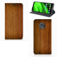 Motorola Moto G6 Book Wallet Case Donker Hout