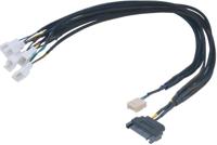 Akasa FLEXA FP5S | 1 to 5 Ways | 4-pin PWM Fan Splitter Cable | Supports 5 PWM Fans from a Single Motherboard PWM Connector | With 15-pin SATA PSU Connector | 45cm | Black Braided Cable | AK-CBFA07-45
