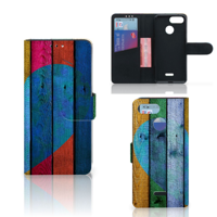 Xiaomi Redmi 6 Book Style Case Wood Heart - Cadeau voor je Vriend