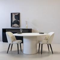 Eettafel Flow Rond Off White 135cm - Giga Living - thumbnail