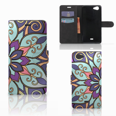 Wiko Pulp Fab 4G Hoesje Purple Flower