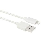 ACT USB A naar Lightning laaden datakabel 1m nylon wit - thumbnail