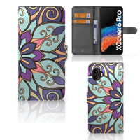 Samsung Galaxy Xcover 6 Pro Hoesje Purple Flower - thumbnail