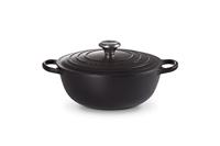 Le Creuset La Marmite kenmerkende geëmailleerde gietijzeren braadpan met deksel, 26 cm, 4,1 liter, satijnzwart, 211142600