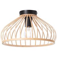 Brilliant Plafondlamp Norah Ø 34cm zwart met hout 99893/76 - thumbnail