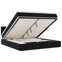 vidaXL Ottoman bed met matras 160x200cm fluweel zwart, bedframe, ottoman bedframe, bedframe met opbergruimte onder het bed, bedframe met opbergruimte