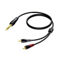 Procab CLA719/1.5 verloopkabel 1x Stereo jack naar 2x RCA 1.5m - thumbnail