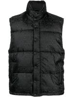 Moschino gilet matelassé à motif monogrammé - Noir - thumbnail