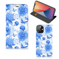 Smart Cover voor iPhone 12 | iPhone 12 Pro Flowers Blue - thumbnail