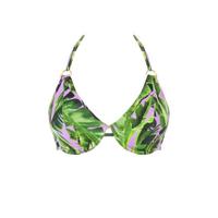 Freya halter bikinitop Jungle Oasis met all over print groen/lila