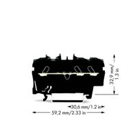 WAGO 2002-1305 Doorgangsklem 5.20 mm Spanveer Zwart 100 stuk(s)