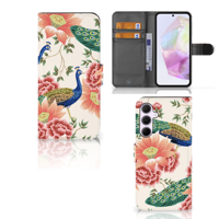 Telefoonhoesje met Pasjes voor Samsung Galaxy A35 Pink Peacock