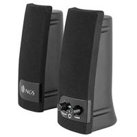 NGS SB150- Multimedia luidsprekers 2.0 voor PC, 2W, hoofdtelefoonaansluiting, USB-aansluiting, zwart