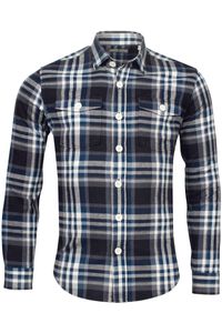 Thomas Maine Tailored Fit Overshirt blauw, Ruit