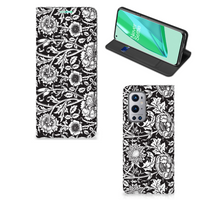 OnePlus 9 Pro Smart Cover Black Flowers - thumbnail