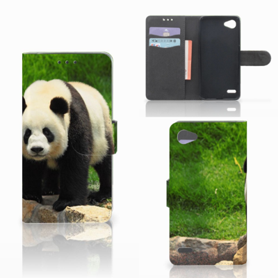LG Q6 | LG Q6 Plus Telefoonhoesje met Pasjes Panda LG Q6 | LG Q6 Plus Telefoonhoesje met Pasjes Panda