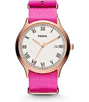 Horlogeband Fossil FS4801 Onderliggend Textiel Roze 22mm - thumbnail