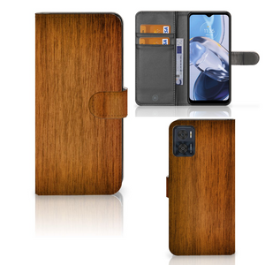 Motorola Moto E22 | E22i Book Style Case Donker Hout