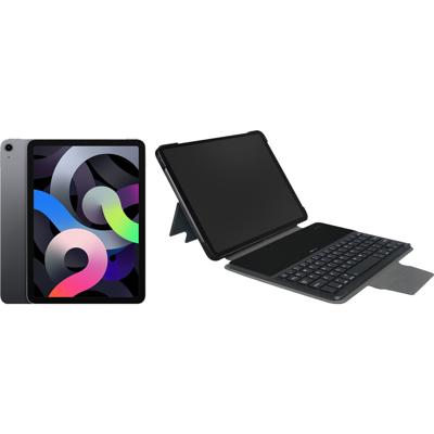 Apple iPad Air (2020) 10.9 inch 64 GB Wifi Space Gray + Gecko Toetsenbord Hoes QWERTY