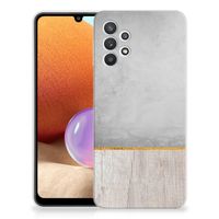 Samsung Galaxy A32 4G | A32 5G Enterprise Editie Bumper Hoesje Wood Concrete - thumbnail