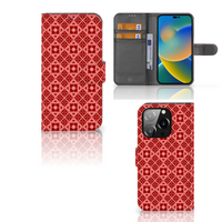 iPhone 14 Pro Telefoon Hoesje Batik Rood - thumbnail