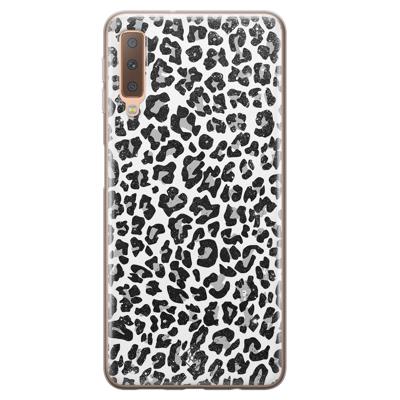 Samsung Galaxy A7 2018 siliconen telefoonhoesje - Luipaard grijs Samsung Galaxy A7 2018 siliconen telefoonhoesje - Luipaard grijs