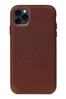 DECODED Back Cover iPhone 11 Pro Max, Hoogwaardig Full-Grain Leer, Metalen knoppen + Minimaal Design, Schokbestendig, Hoes for iPhone 11 Pro Max - [ Bruin ]