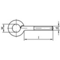 TOOLCRAFT Schroefogen type 48 (Ø x l) 14 mm x 40 mm RVS A2 M10 50 stuk(s)