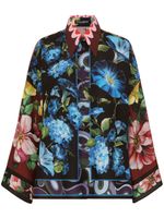 Dolce & Gabbana chemise en soie à fleurs - Noir - thumbnail