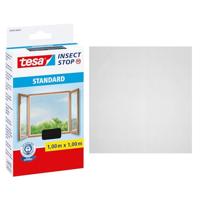 tesa Insect Stop Standard Vliegenhor voor Ramen - Insectenhor, raamhor - Met klittenband - Snij uw eigen horraam op maat - Muggenhor, antraciet, 100 cm x 100 cm