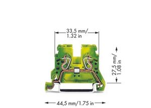 WAGO 870-907 Aardingsklem 5 mm Spanveer Toewijzing: Terre Groen, Geel 100 stuk(s)