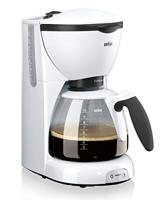 Braun CaféHouse PurAroma KF 520/1 Koffiezetapparaat met Glazen Aroma Kan voor 10 Kopjes Koffie, OptiBrew-Technologie, Anti-Drup Systeem, 1100W, Wit