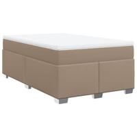 vidaXL Boxspring met matras kunstleer cappuccinokleurig 120x190 cm, boxspring, ledikant, bedframe, bed, boxspring bed, bedbodem, seniorenbed