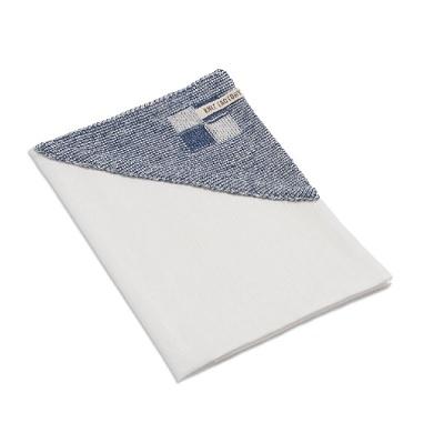 KNIT FACTORY - Keukentextiel - Theedoek Grote Blok Ecru/Jeans
