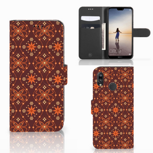 Huawei P20 Lite Telefoon Hoesje Batik Brown