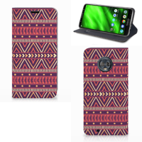 Motorola Moto G6 Hoesje met Magneet Aztec Paars
