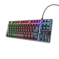 Trust Gaming TKL GXT 833 Thado Gamer-toetsenbord met achtergrondverlichting (20% kleiner), membraan, Spaanse QWERTY-lay-out, anti-ghosting, USB, met kabel, pc/computer