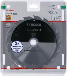 Bosch Accessories Bosch 2608837706 Hardmetaal-cirkelzaagblad 190 x 30 mm Aantal tanden: 16 1 stuk(s)