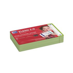 Flashcard Oxford 2.0 75x125mm 80vel 250gr lijn groen