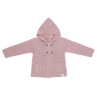 Lässig baby gebreide Hoodie GOTS Garden Explorer light pink 62-68 2-6 mnd