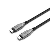 Cygnett Gepantserde USB-C naar USB-C 60W snellaadkabel USB 2.0 (2m, zwart)