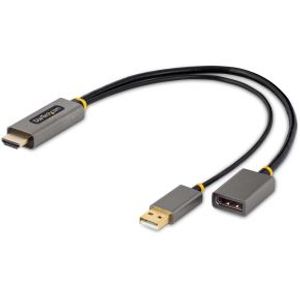 StarTech.com 30cm HDMI naar DisplayPort Adapter Kabel, Actieve 4K 60Hz HDMI 2.0 naar DP 1.2 Converte