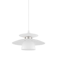 EGLO Hanglamp Brenda, 1 lichtpunt, materiaal: staal, kleur: mat nikkel, wit, fitting: E27, Ø: 32 cm