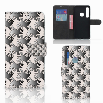 Samsung Galaxy A9 2018 Telefoonhoesje met Pasjes Salamander Grey