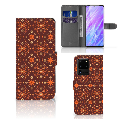Samsung Galaxy S20 Ultra Telefoon Hoesje Batik Brown Samsung Galaxy S20 Ultra Telefoon Hoesje Batik Brown