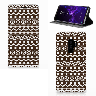 Samsung Galaxy S9 Plus Hoesje met Magneet Aztec Brown Samsung Galaxy S9 Plus Hoesje met Magneet Aztec Brown